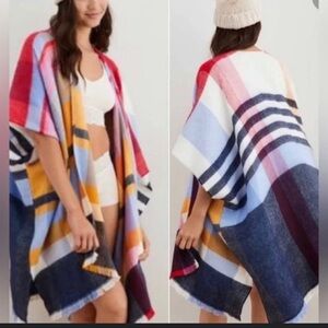 Aerie Multicolor Striped Poncho
